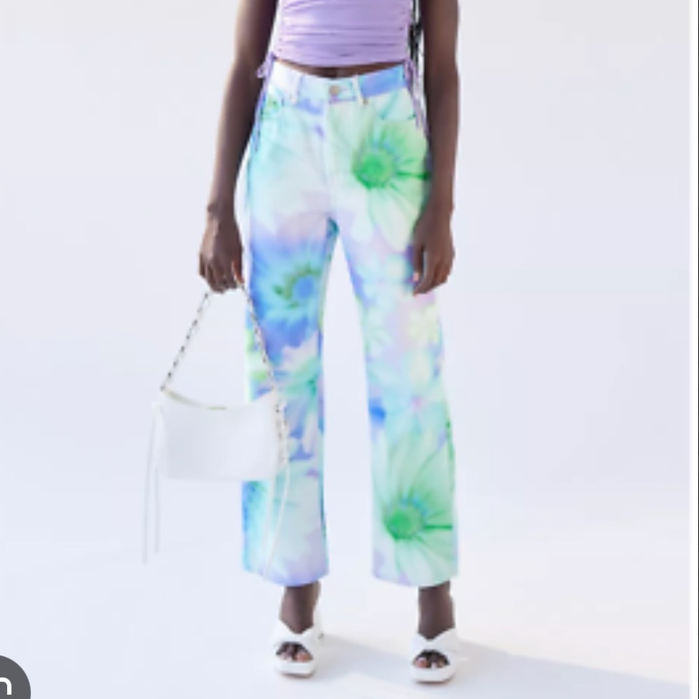 Urban Outfitters BDG Floral Tie Dye High Waisted Jeans - Picture 3 of 9